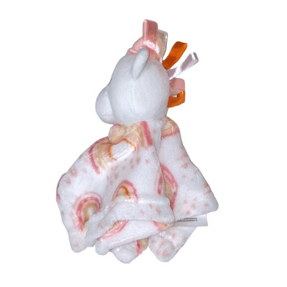 Baby Kiss Unicorn Rainbow Ribbon Taggies Lovey Security Blanket 9" X 10" - Picture 2 of 6
